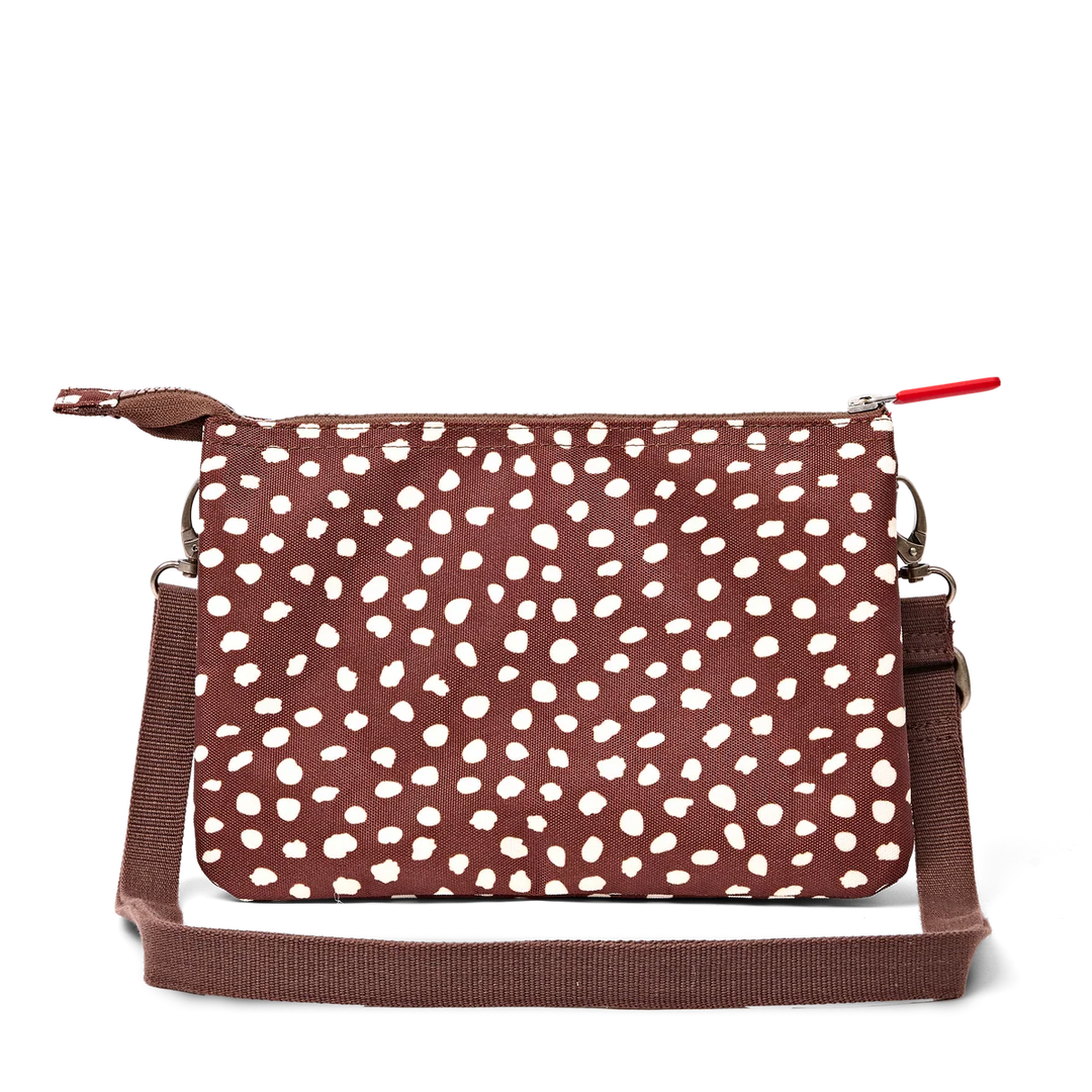 Roka London Carnaby XL Crossbody Bag- Brown Dot