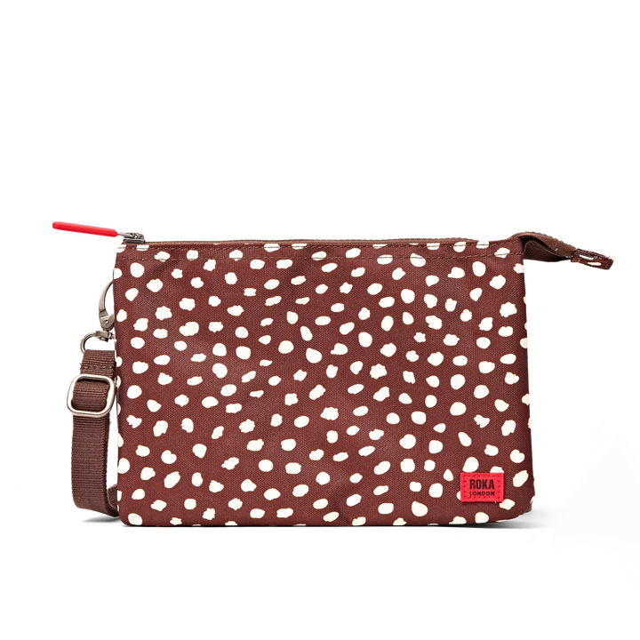 Roka London Carnaby XL Crossbody Bag- Brown Dot