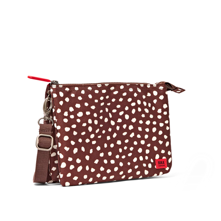 Roka London Carnaby XL Crossbody Bag- Brown Dot