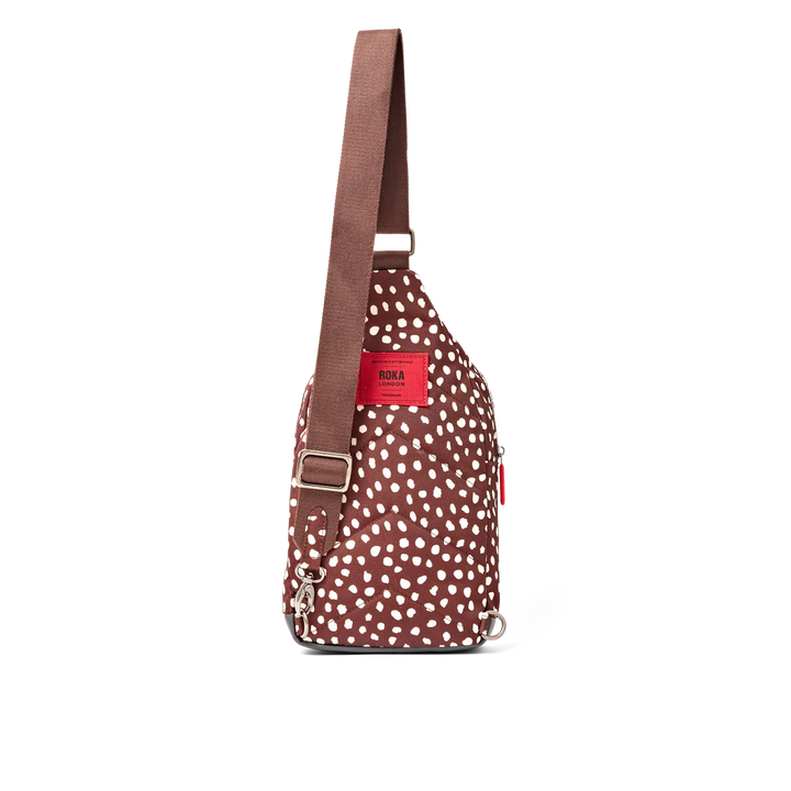 Roka London Willesden Brown Dot Large Sling Bag