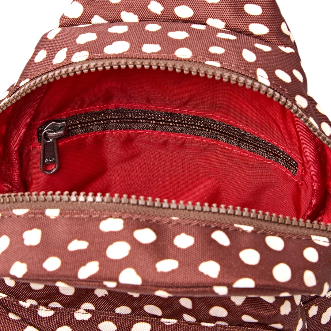 Roka London Willesden Brown Dot Large Sling Bag