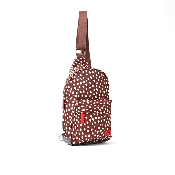 Roka London Willesden Brown Dot Large Sling Bag