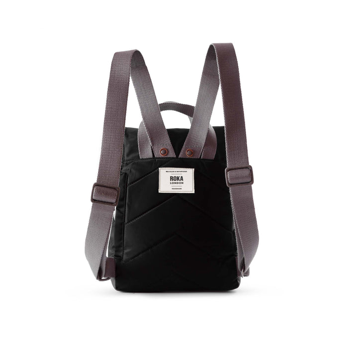 Roka London- Small Canfield Backpack - Black Recycled Nylon