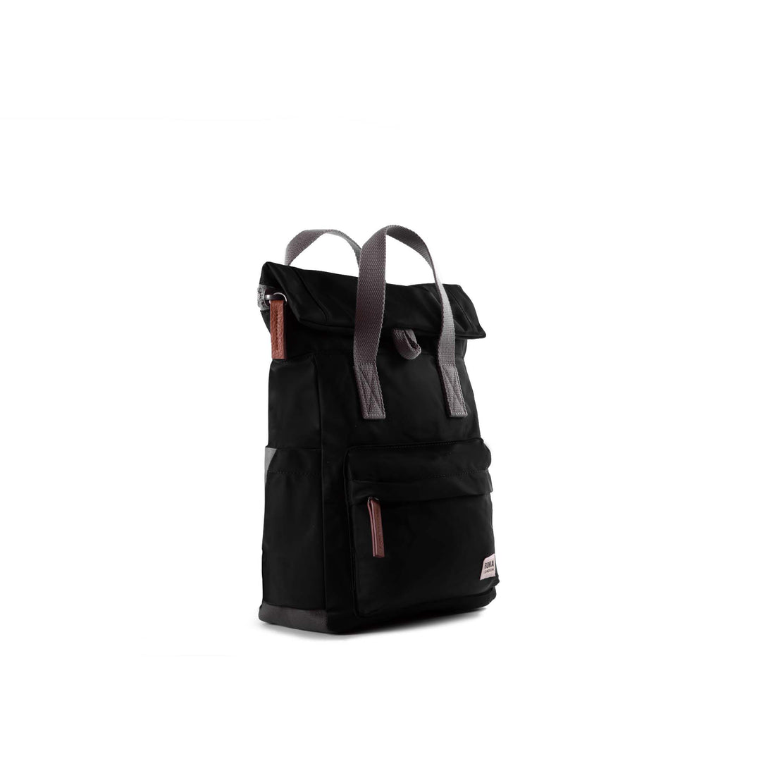 Roka London- Small Canfield Backpack - Black Recycled Nylon