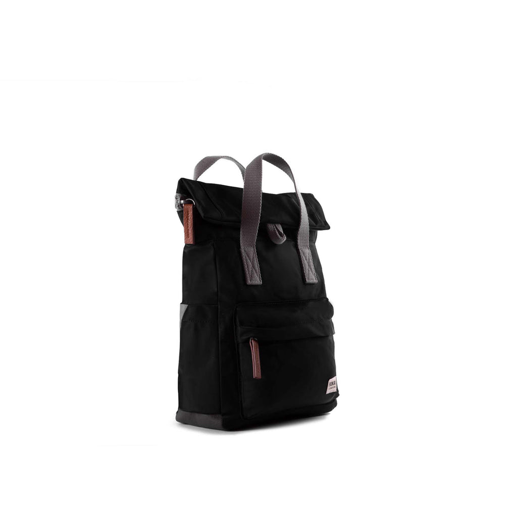 Roka London- Small Canfield Backpack - Black Recycled Nylon
