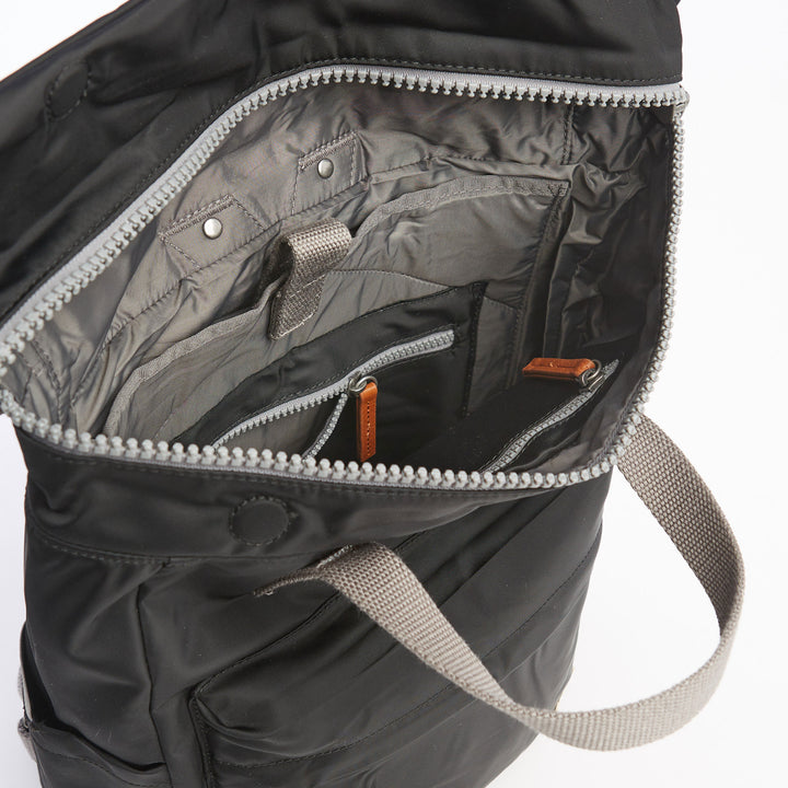 Roka London- Small Canfield Backpack - Black Recycled Nylon