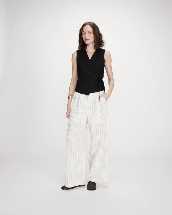 Grace & Mila Vilmont Fitted Tie-Front Vest - Black