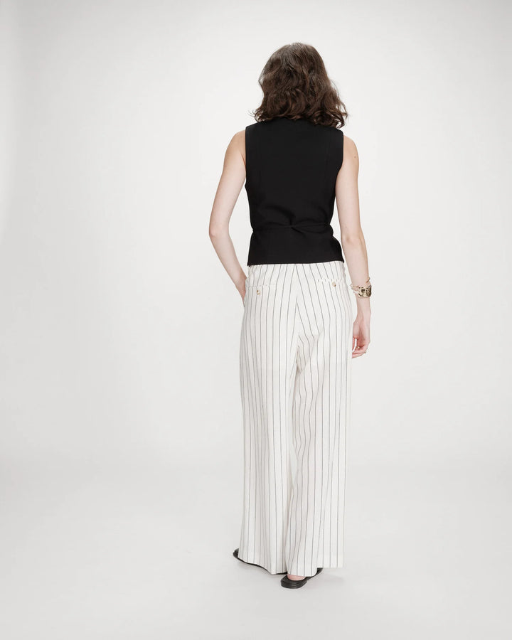 Grace & Mila Vilmont Fitted Tie-Front Vest - Black