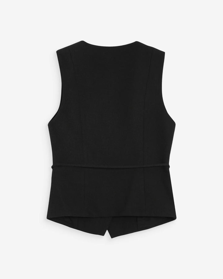 Grace & Mila Vilmont Fitted Tie-Front Vest - Black