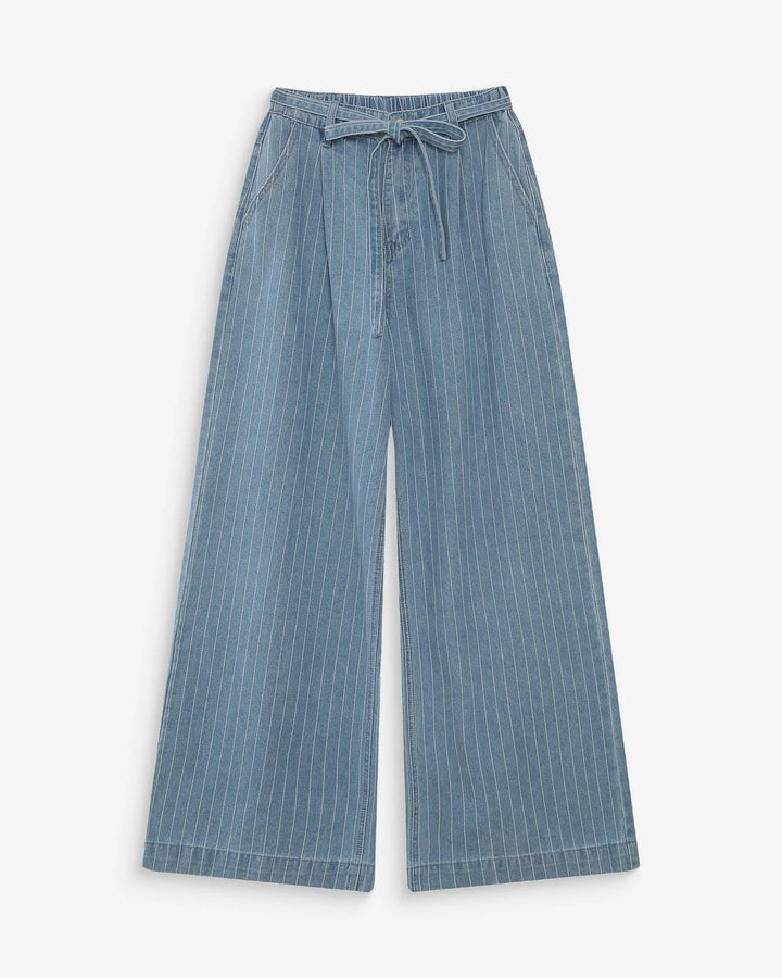 Grace & Mila Elasticated Denim Jeans- Striped Blue