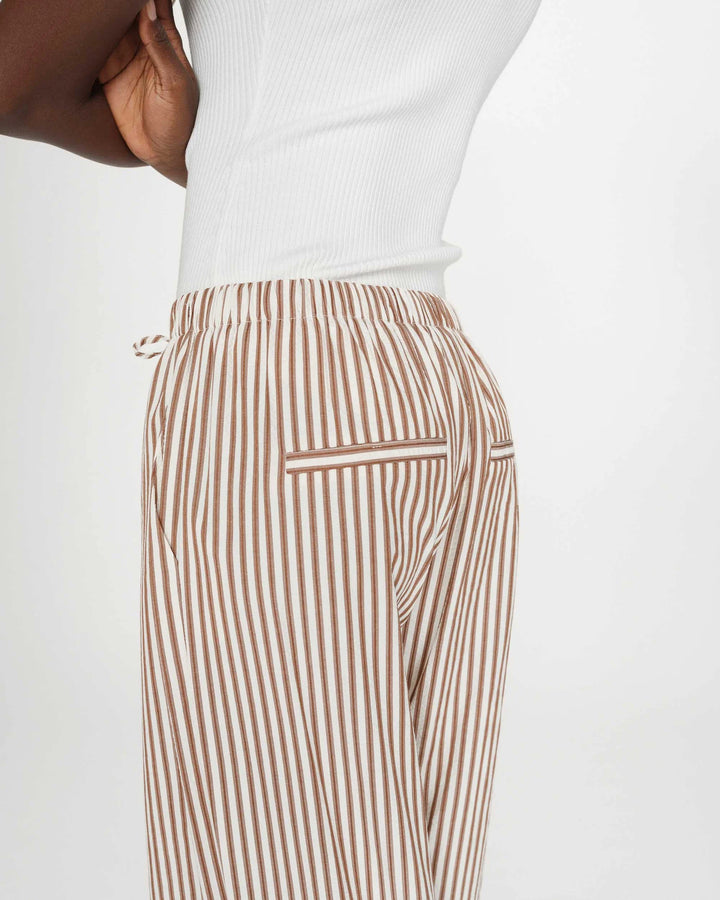 Grace & Mila Wide Stiped Pants - Mocha