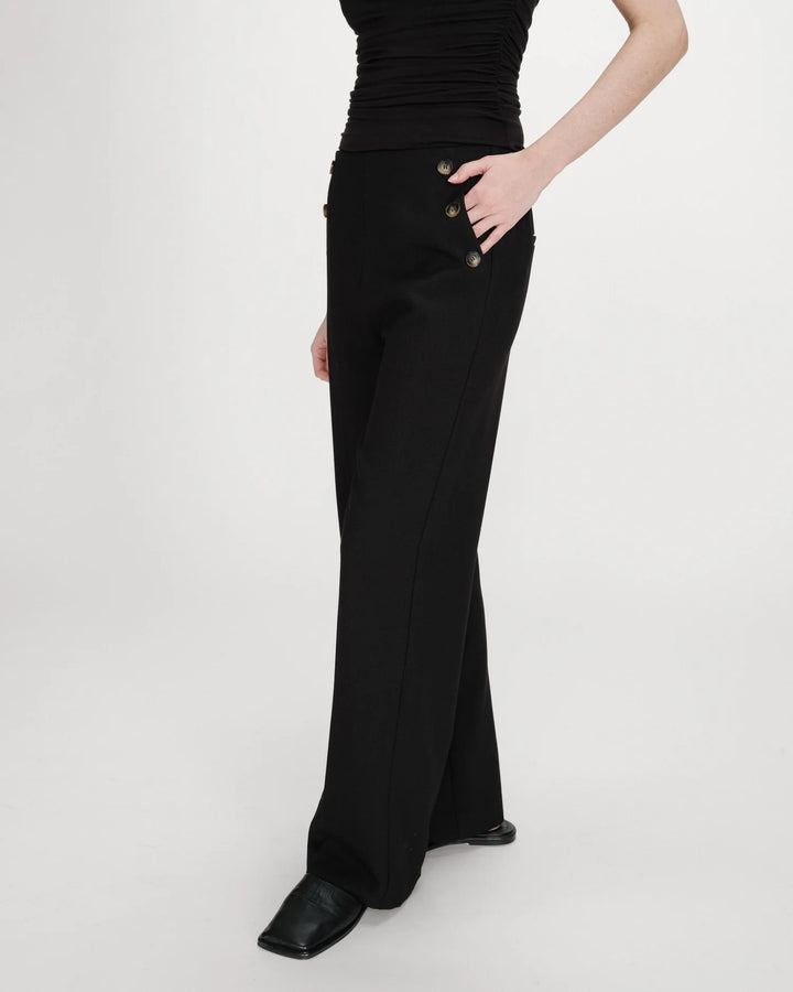 Grace & Mila Valigny Tailored Trousers With Button Detailing- Black