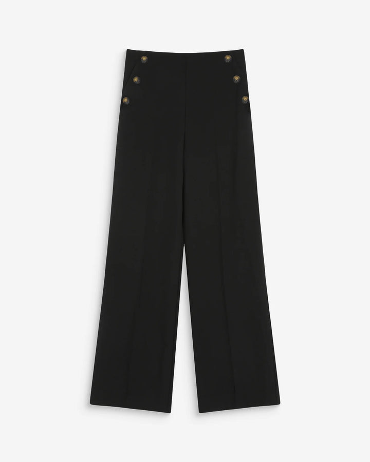 Grace & Mila Valigny Tailored Trousers With Button Detailing- Black