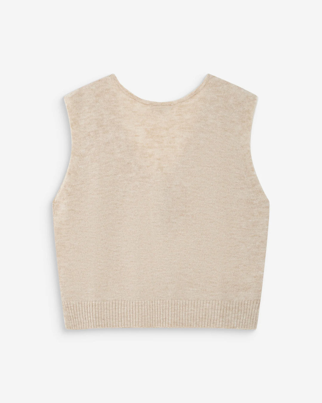Grace & Mila Nars Sleeveless Buttoned Cardigan- Sand