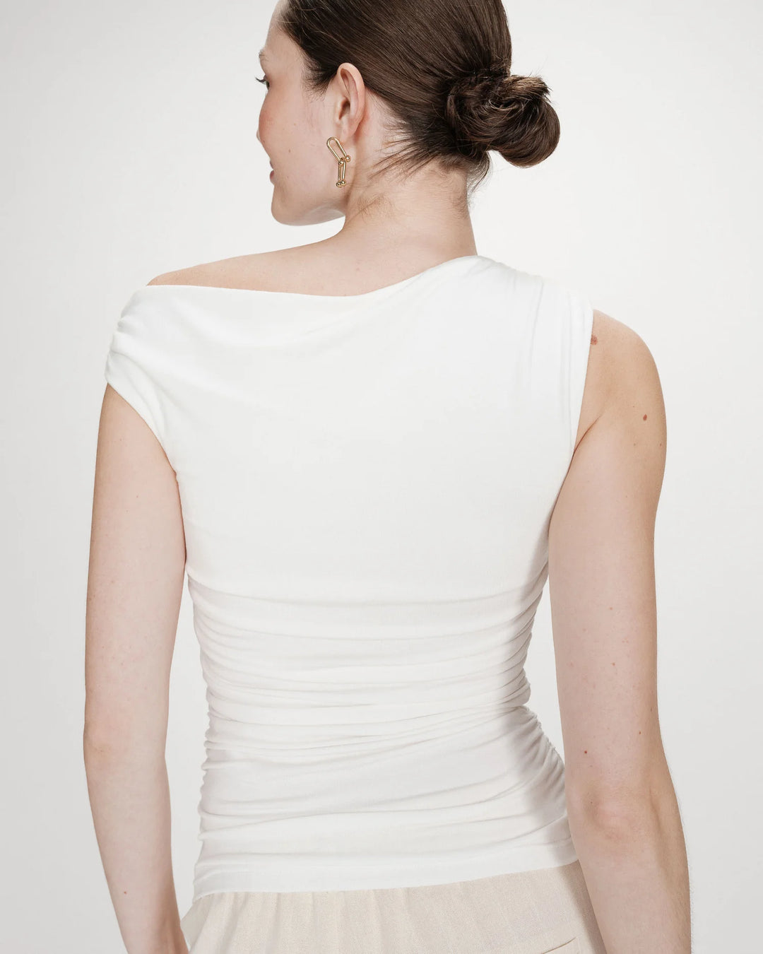 Grace & Mila Valley Draped Sleeveless Top - Ivory