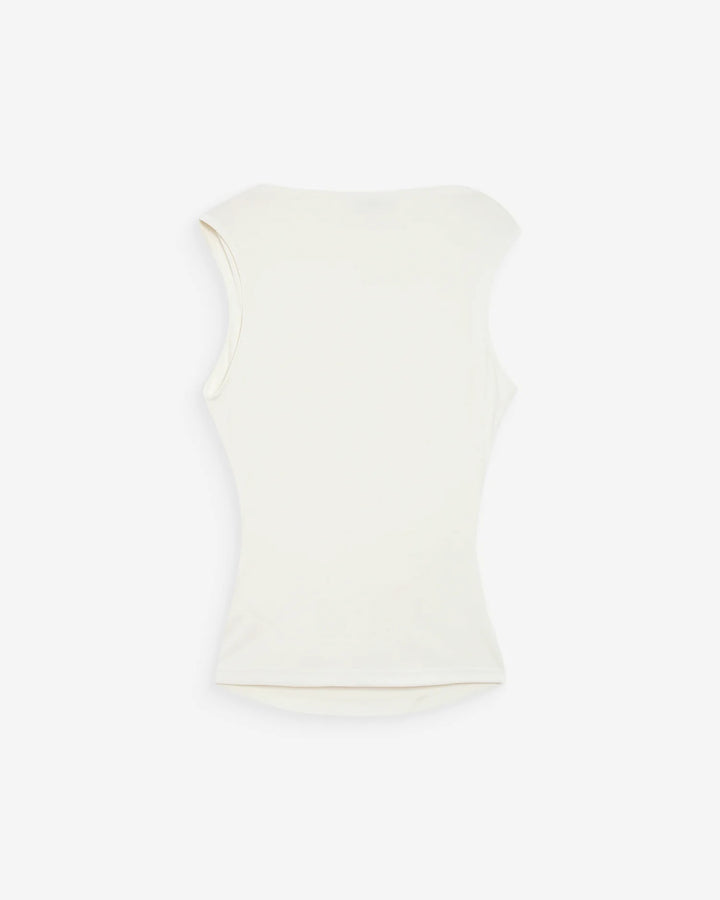 Grace & Mila Valley Draped Sleeveless Top - Ivory