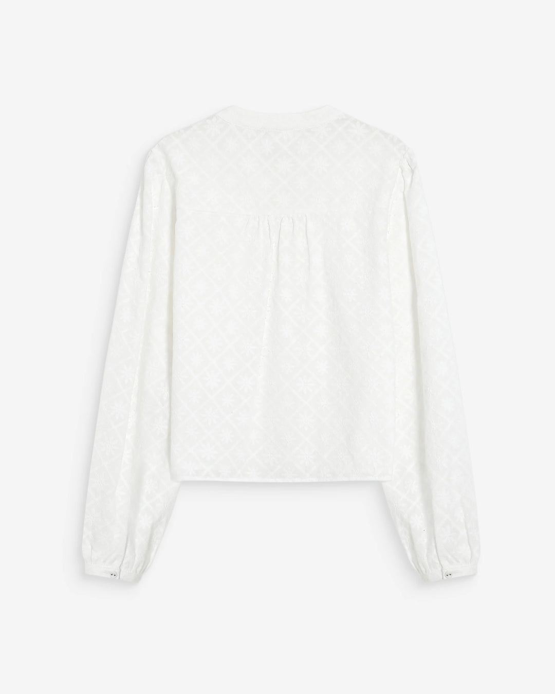Grace & Mila Vandita Long sleeve Embroidery Blouse- White
