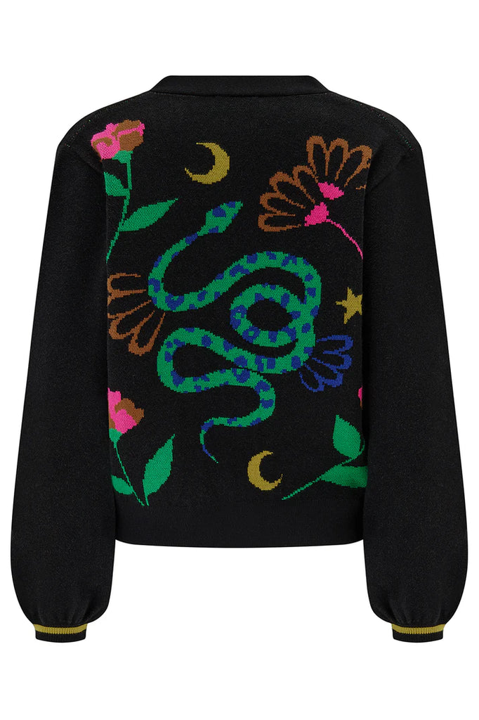 Sugarhill Brighton Adrian Cardigan - Black, Snake Floral