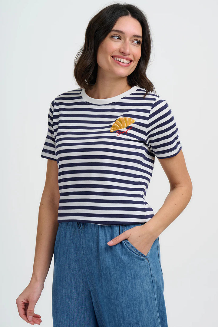 Sugarhill Brighton Maggie T-Shirt- Bonjour Crossiant