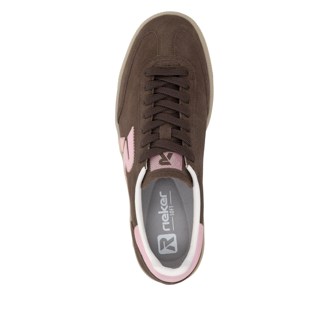 Rieker Brown and Pink Trainer- W2200-25