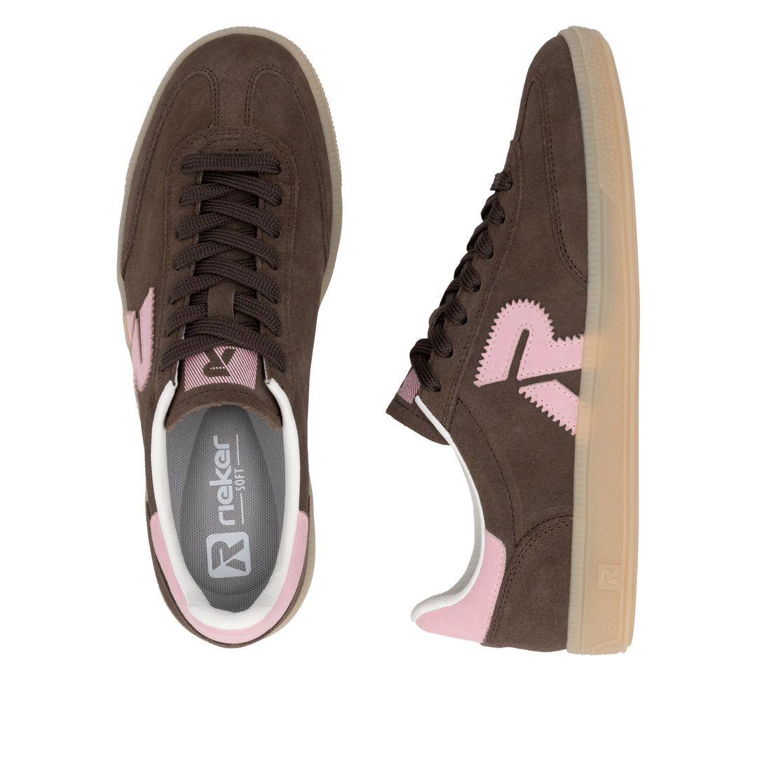 Rieker Brown and Pink Trainer- W2200-25