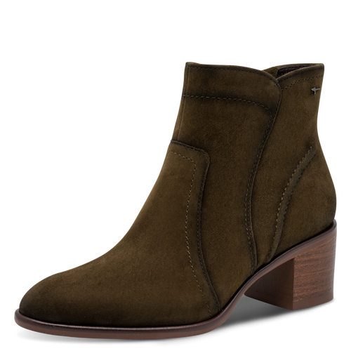 Tamaris Suede Ankle Boots Olive