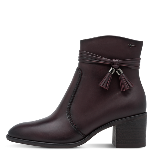 Tamaris Heeled Tassel Boot - Merlot