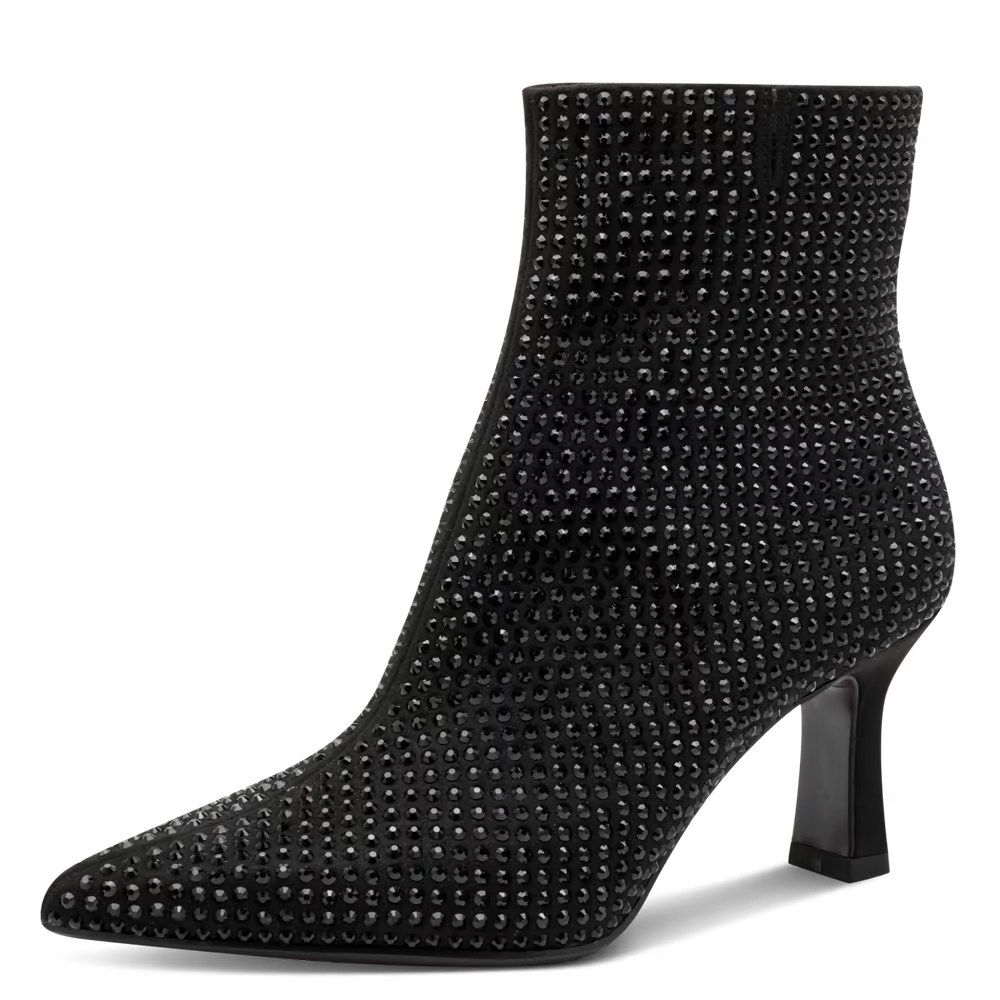 Tamaris Black Glam Heeled Boots