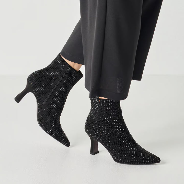 Tamaris Black Glam Heeled Boots