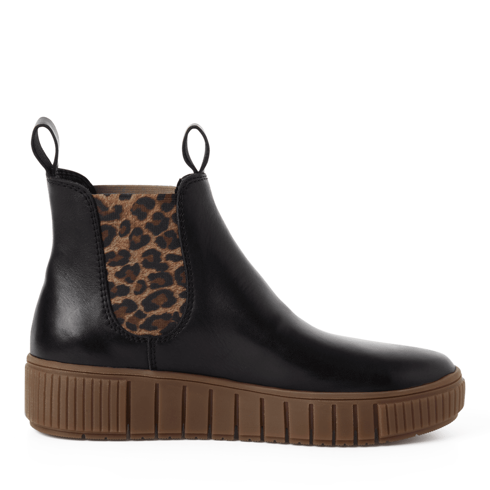 Tamaris Black Leopard Print Boots