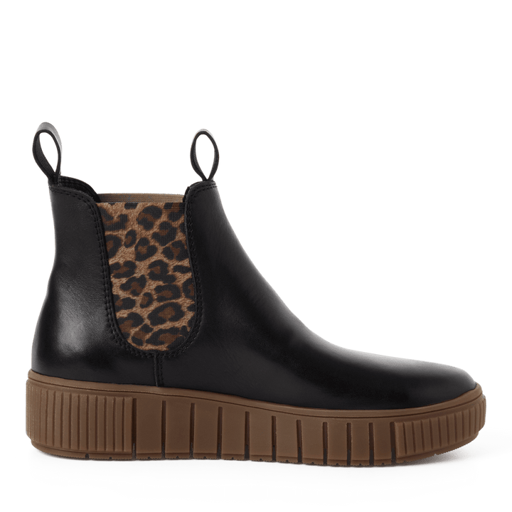 Tamaris Black Leopard Print Boots