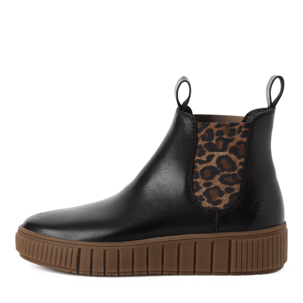 Tamaris Black Leopard Print Boots