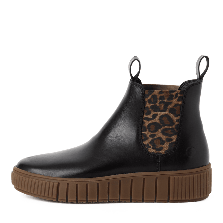 Tamaris Black Leopard Print Boots