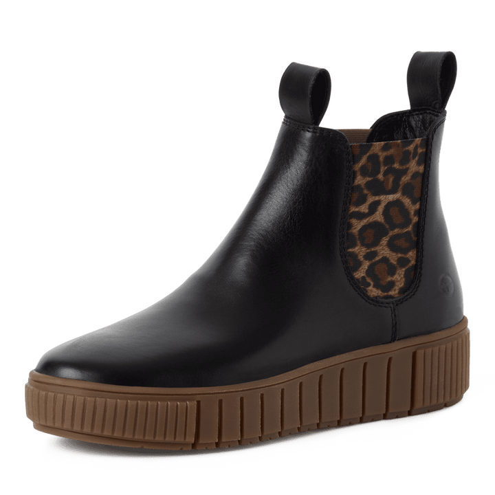 Tamaris Black Leopard Print Boots