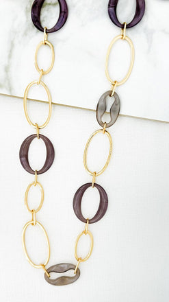 Envy Gold Marbled Link Statement Necklace