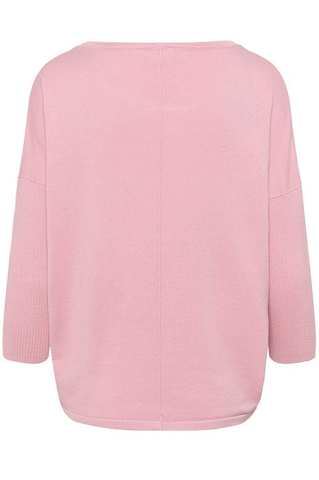 Saint Tropez Mila Round Neck Pullover- Pink Nectar