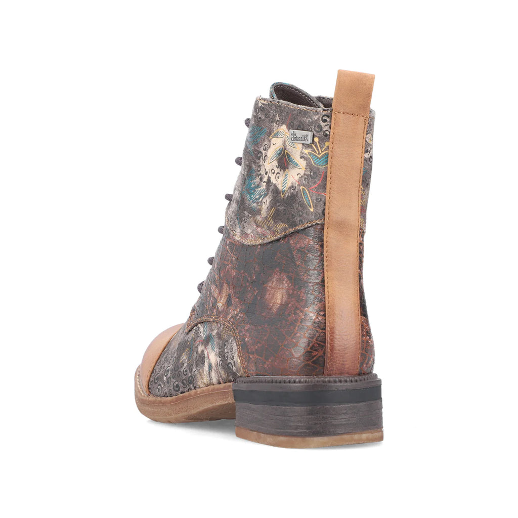 Rieker Multi Colour Patterned Zip Up Boot