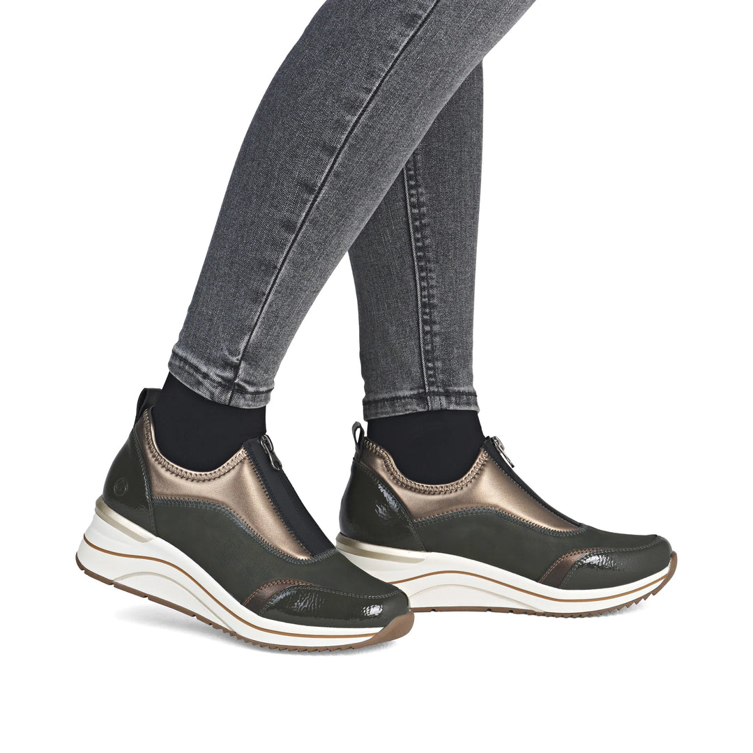 Remonte Green Zip Trainers D0T08-54