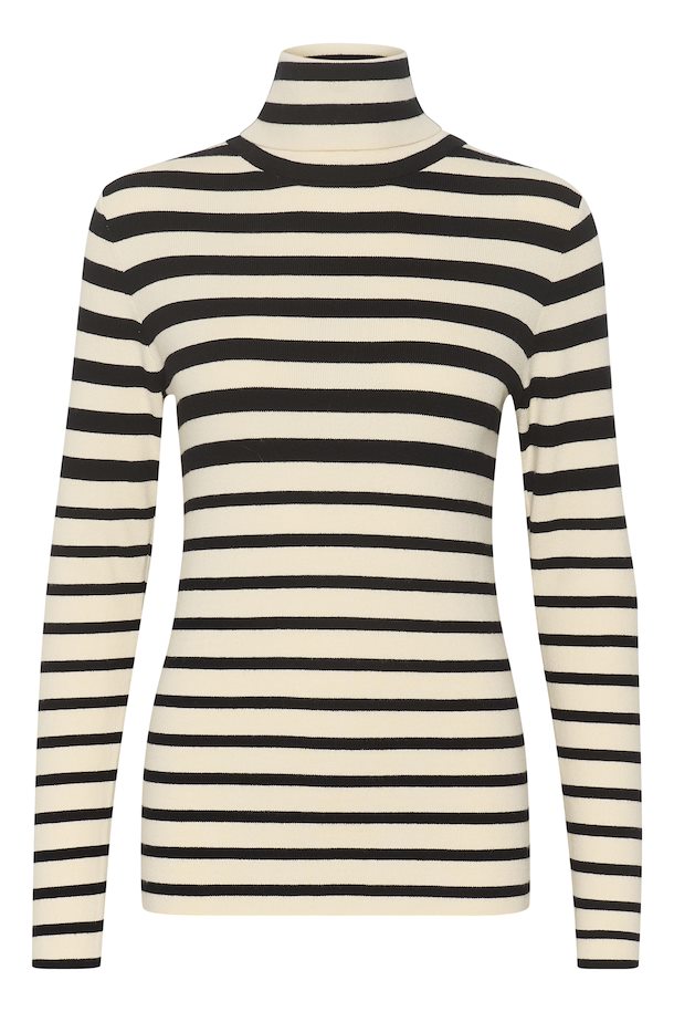 Soaked In Luxury Spina Pullover- Black & White Stripe