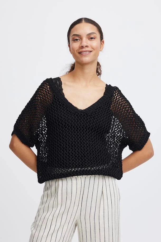 BYoung Mara Short Sleeve Jumper- Black