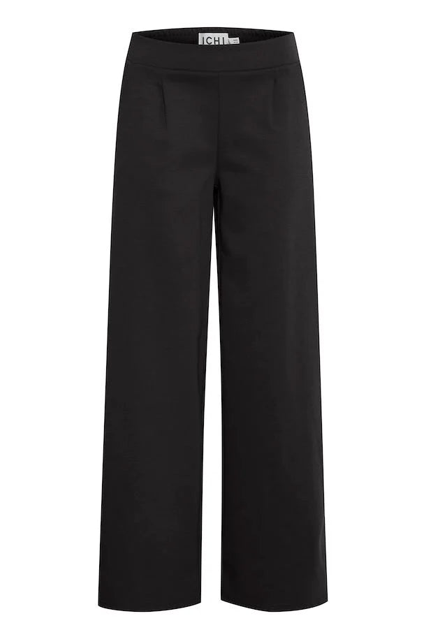 Ichi Kate Wide Leg Trouser- Long Black