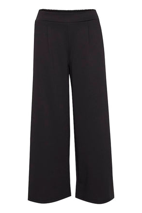 Ichi IHKate Sus Wide leg Cropped Pants-Black