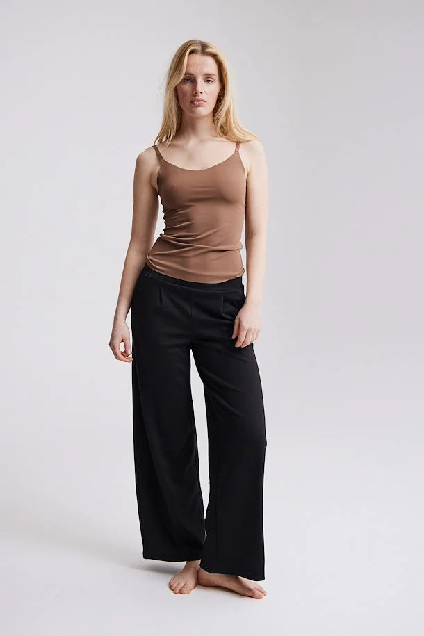 Ichi Kate Wide Leg Trouser- Long Black