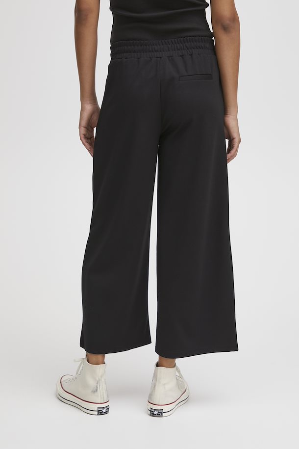 Ichi IHKate Sus Wide leg Cropped Pants-Black