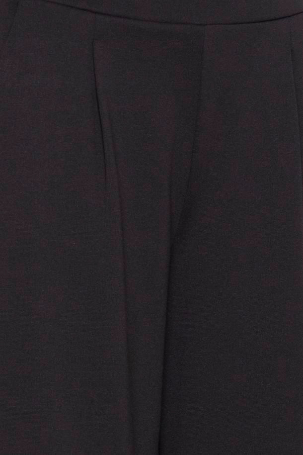 Ichi IHKate Sus Wide leg Cropped Pants-Black