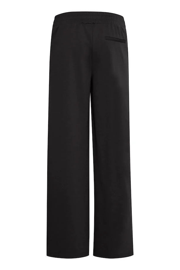 Ichi Kate Wide Leg Trouser- Long Black