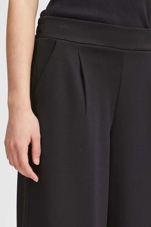 Ichi Kate Wide Leg Trouser- Black
