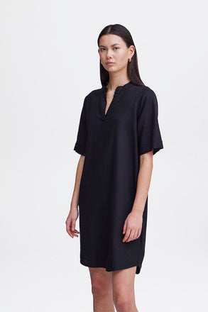 Ichi IHLino Dress- Linen Mix Black