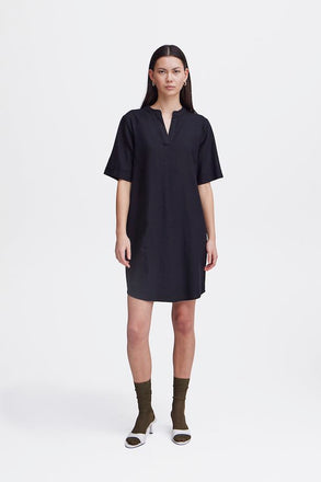 Ichi IHLino Dress- Linen Mix Black