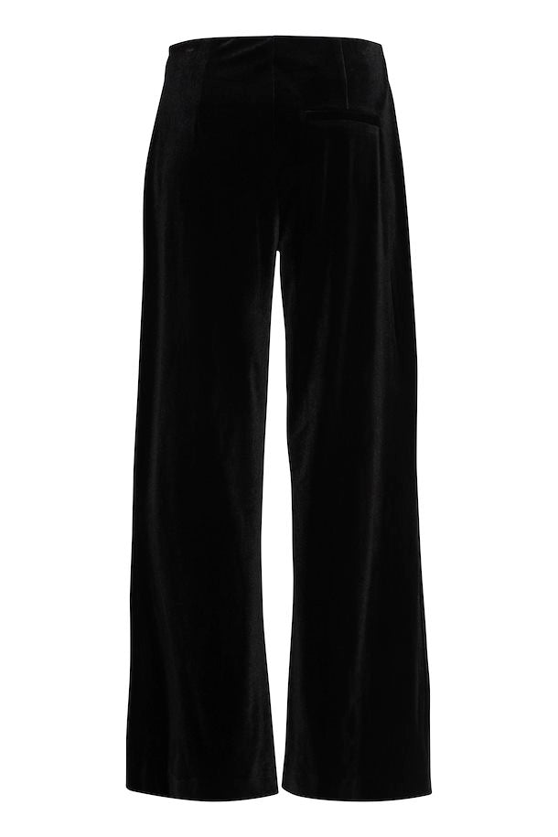 Ichi Velvetty Trousers- Black